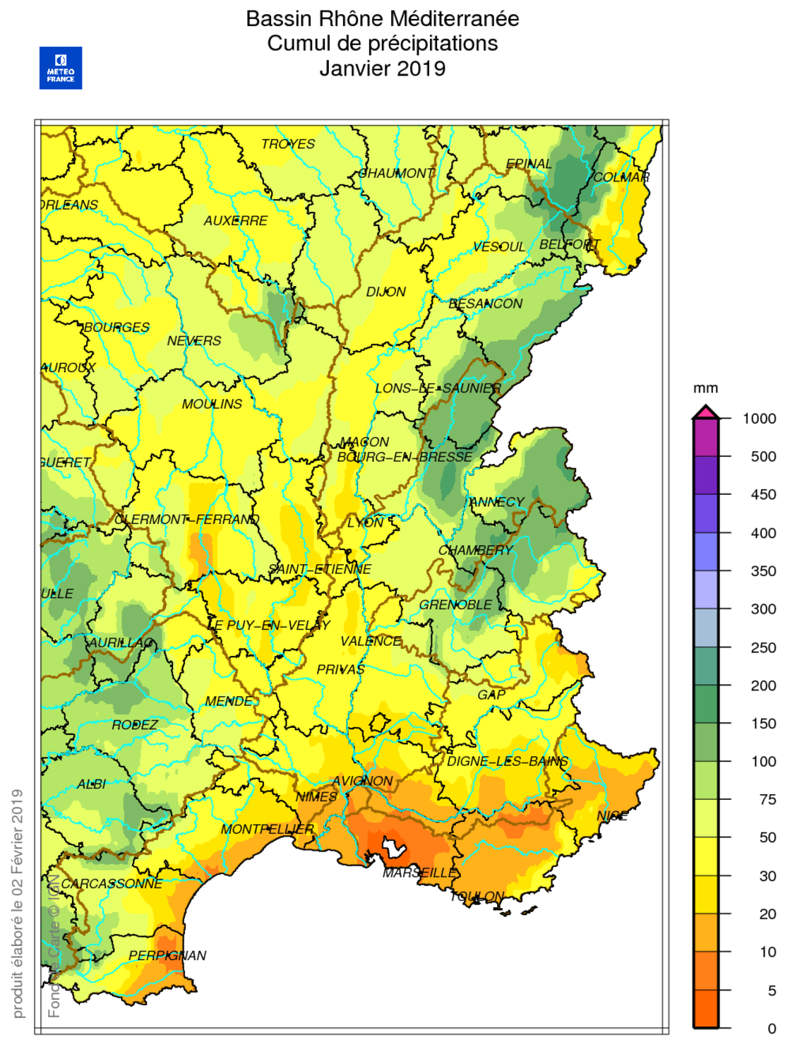 Source : METEO FRANCE Figure actu BSH février 2019