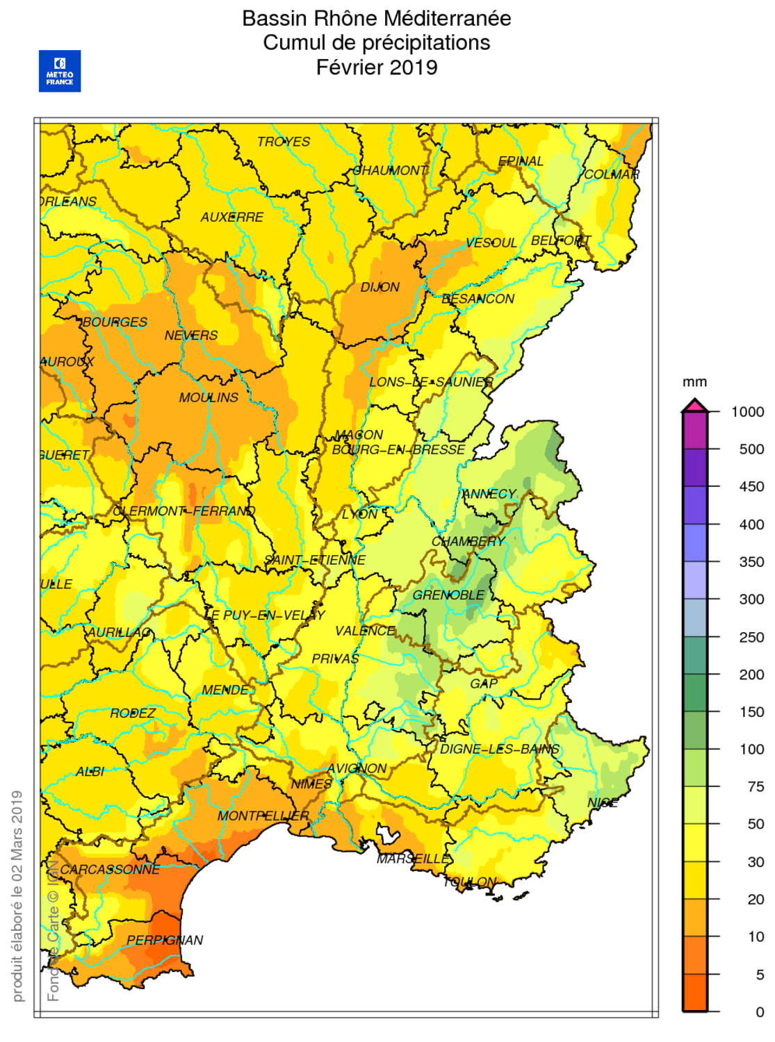 Source : METEO FRANCE Figure actu BSH mars 2019