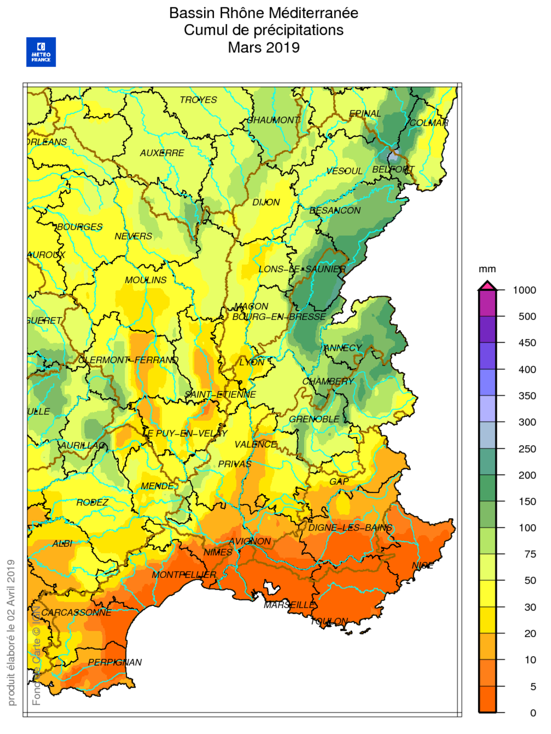 Source : METEO FRANCE Figure actu BSH avril 2018