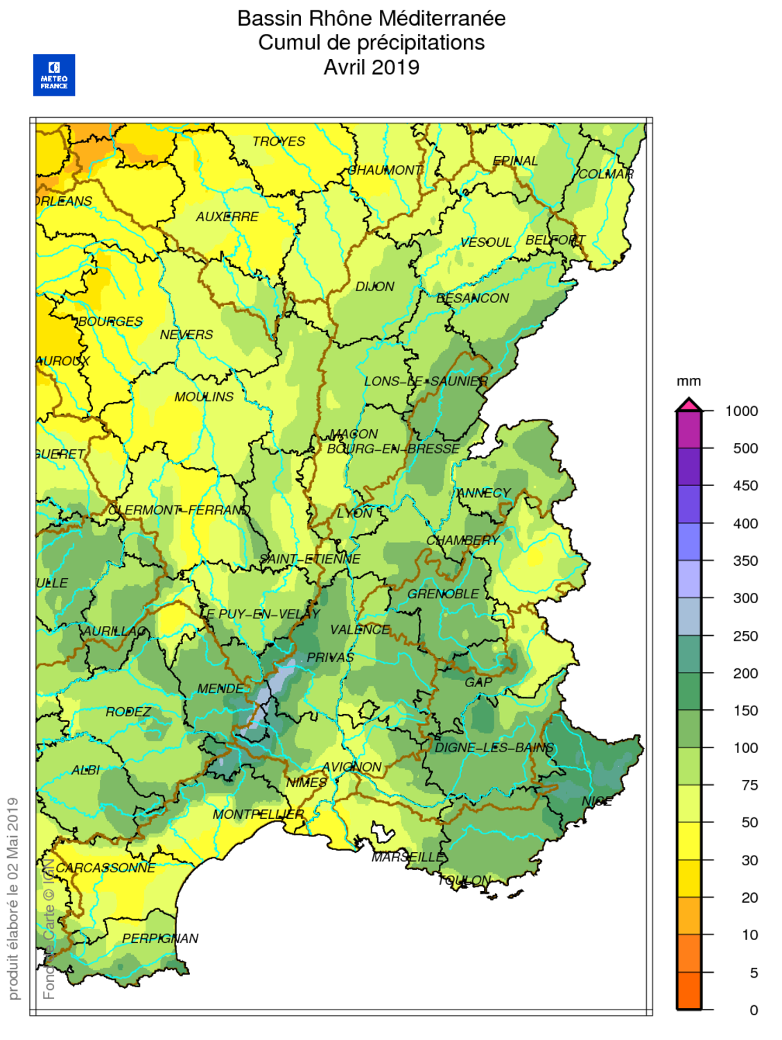 Source : METEO FRANCE Figure actu BSH mai 2019