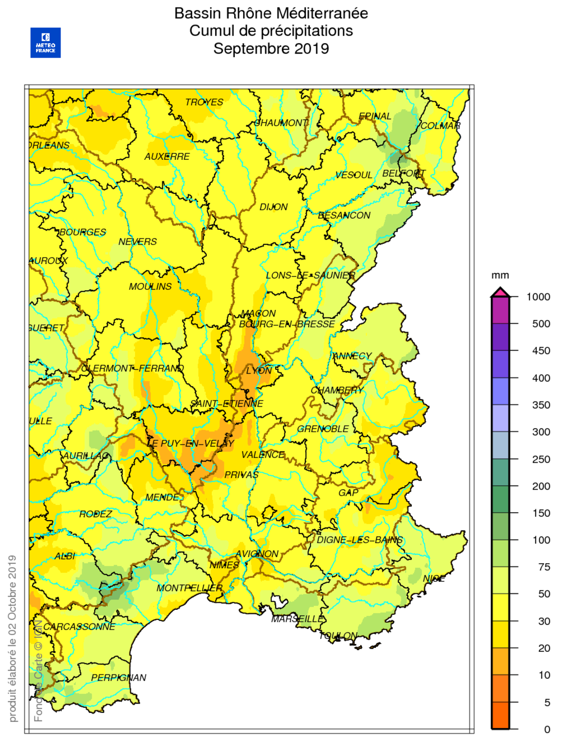 Source : METEO FRANCE Figure actu BSH OCTObre 2019