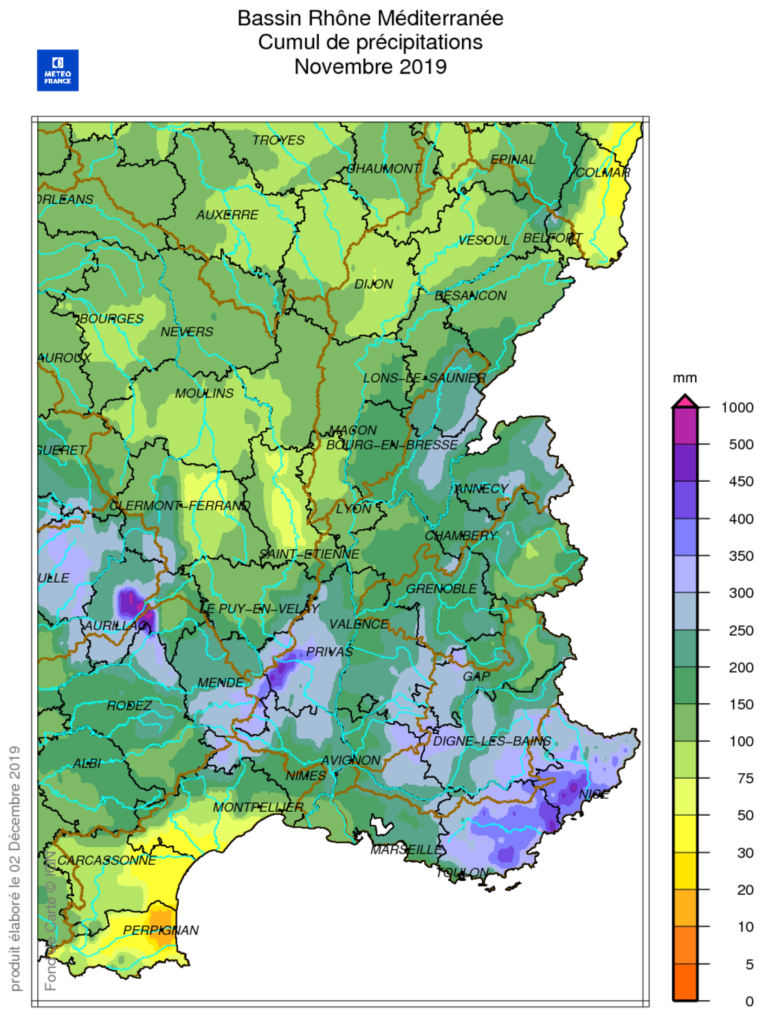Source : METEO FRANCE Figure actu BSH décembre 2019