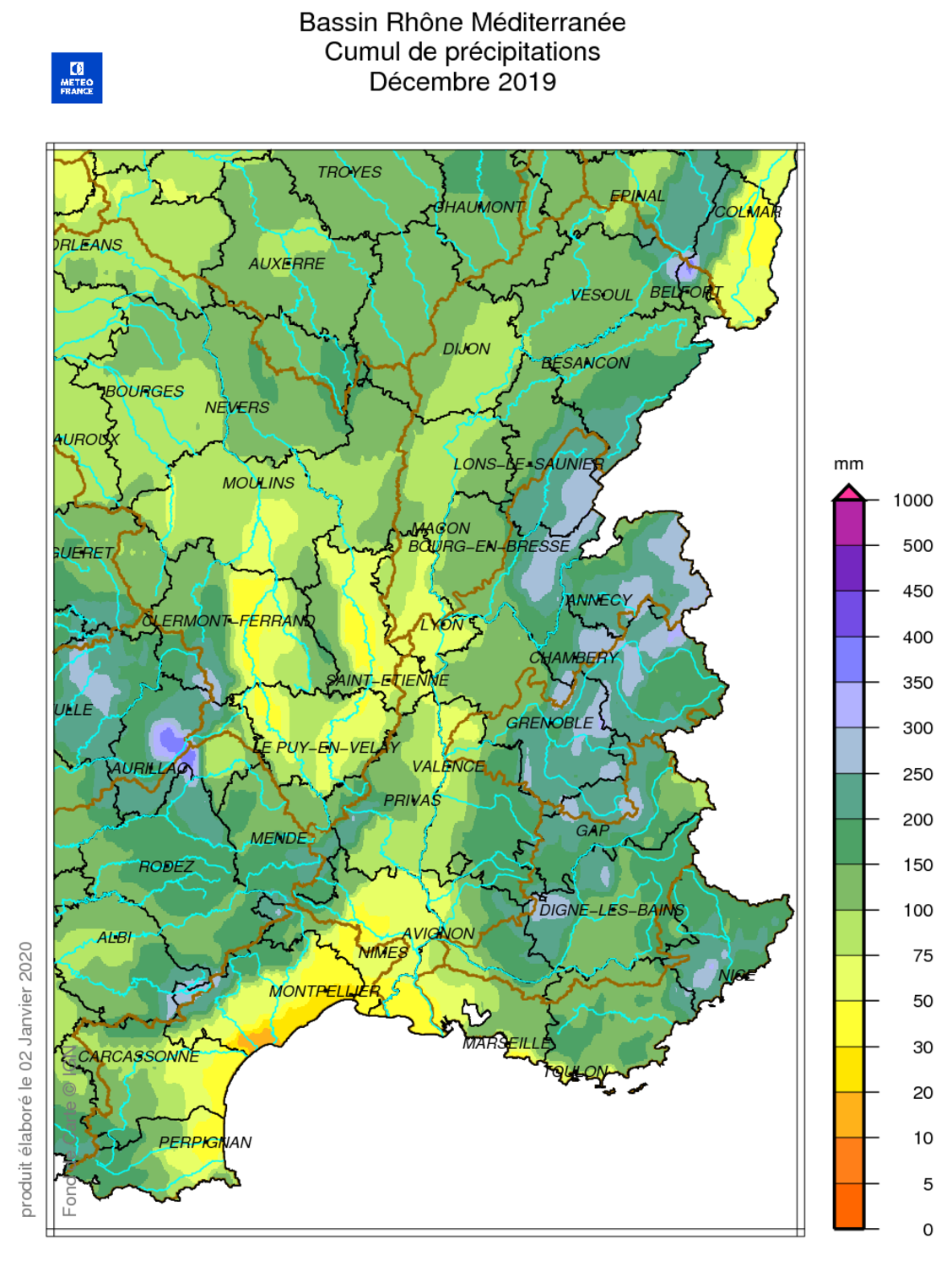 Source : METEO FRANCE Figure actu BSH janvier 2020