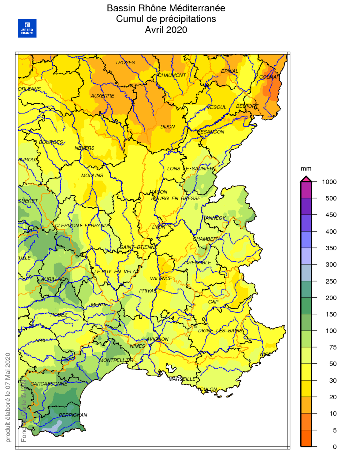 Source : METEO FRANCE Figure actu BSH mai 2020