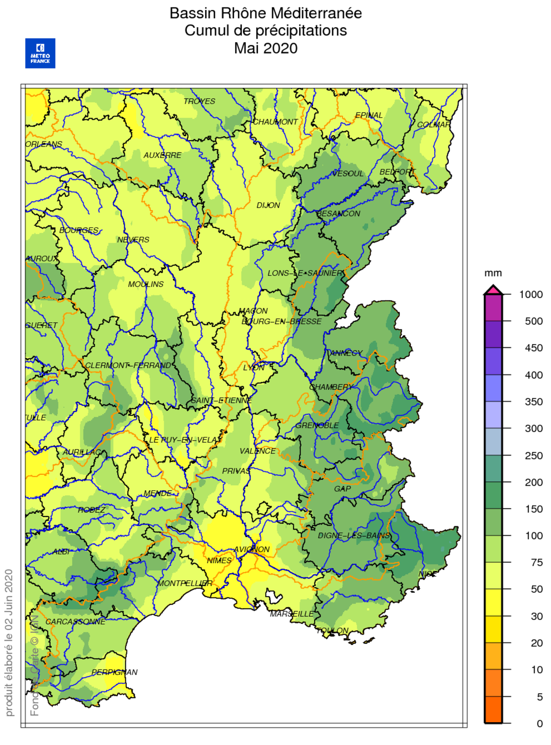 Source : METEO FRANCE Figure actu BSH juin 2020