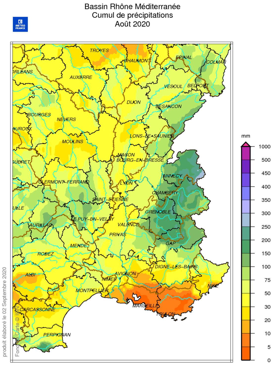 Source : METEO FRANCE Figure actu BSH septembre 2020