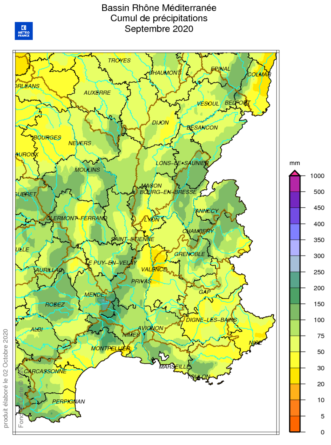 Source : METEO FRANCE Figure actu BSH octobre 2020
