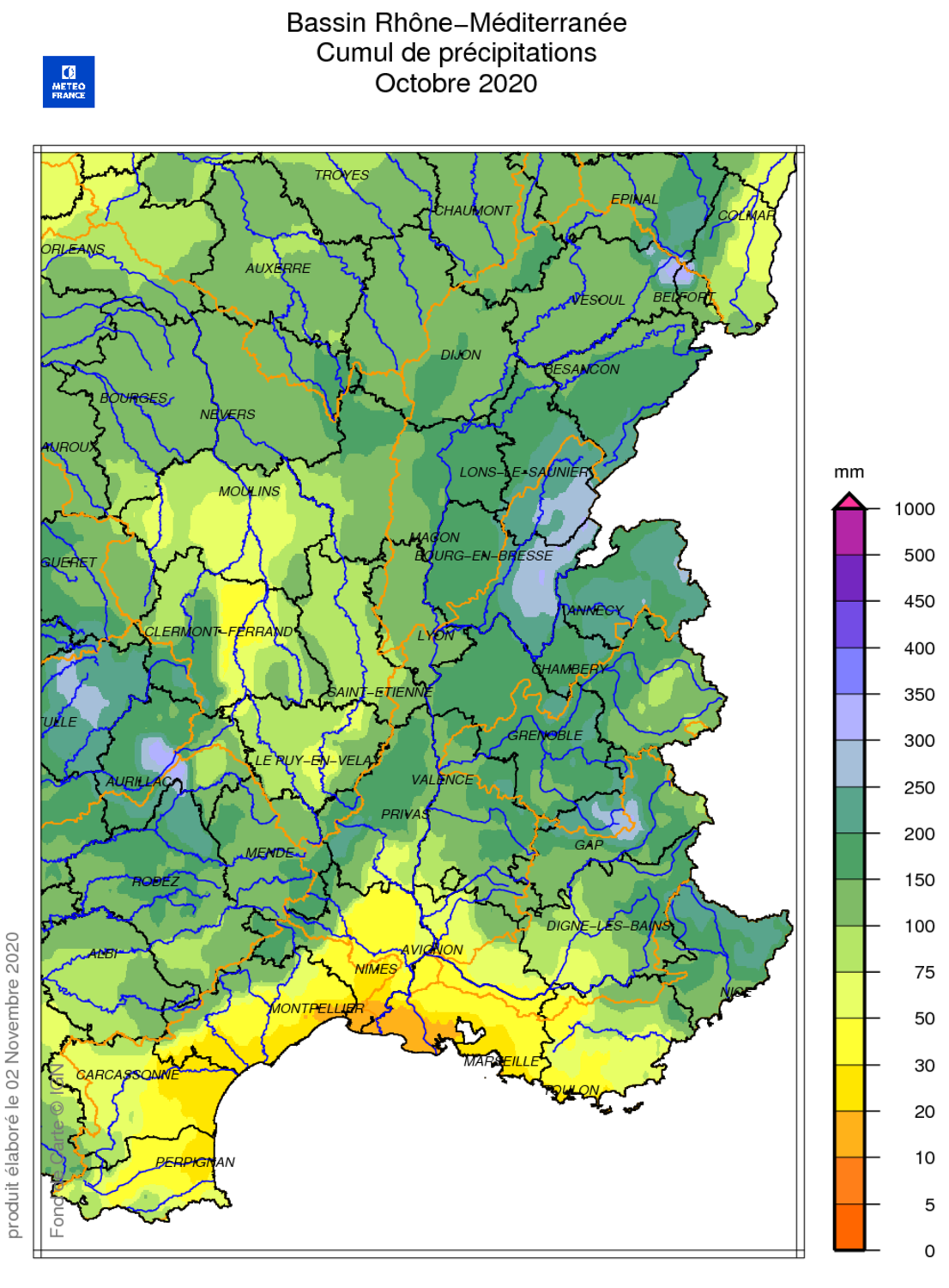 Source : METEO FRANCE Figure actu BSH novembre 2020