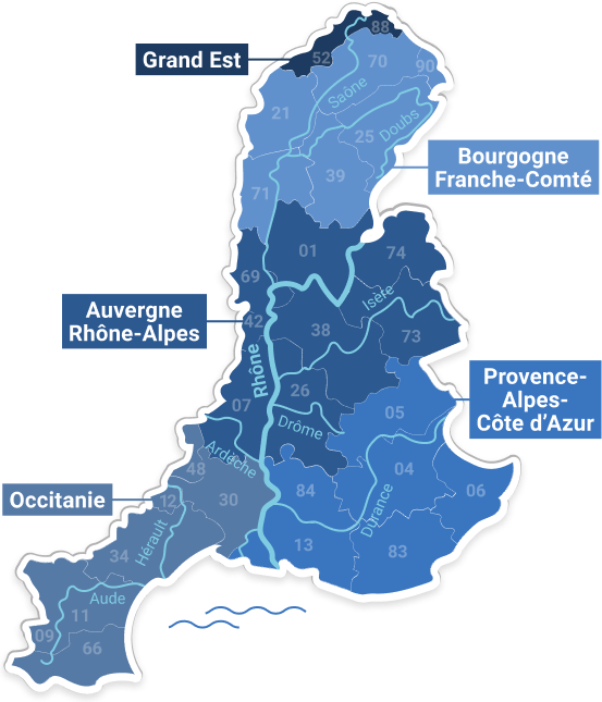 Carte du Bassin Rhône-Méditerranée