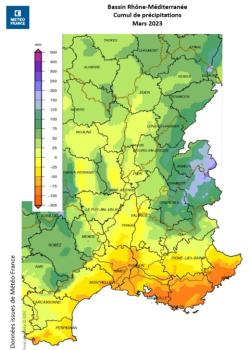 Précipitation bassin mars 2023