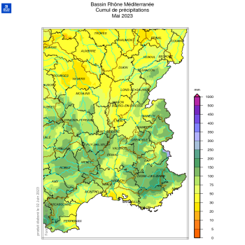 Cumul des précipitations mai 2023