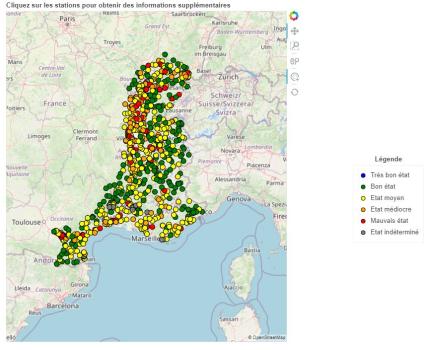 Image de la carte interactive de l'état écologique