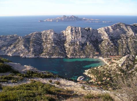 13 - Bouches-du-Rhône, cap morgiou, mer, littoral, port, bateau, calanques, falaises,