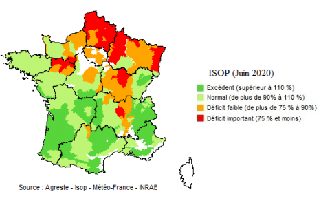 Source : Agreste - Isop - Météo-France - INRAE 202006_ISOP